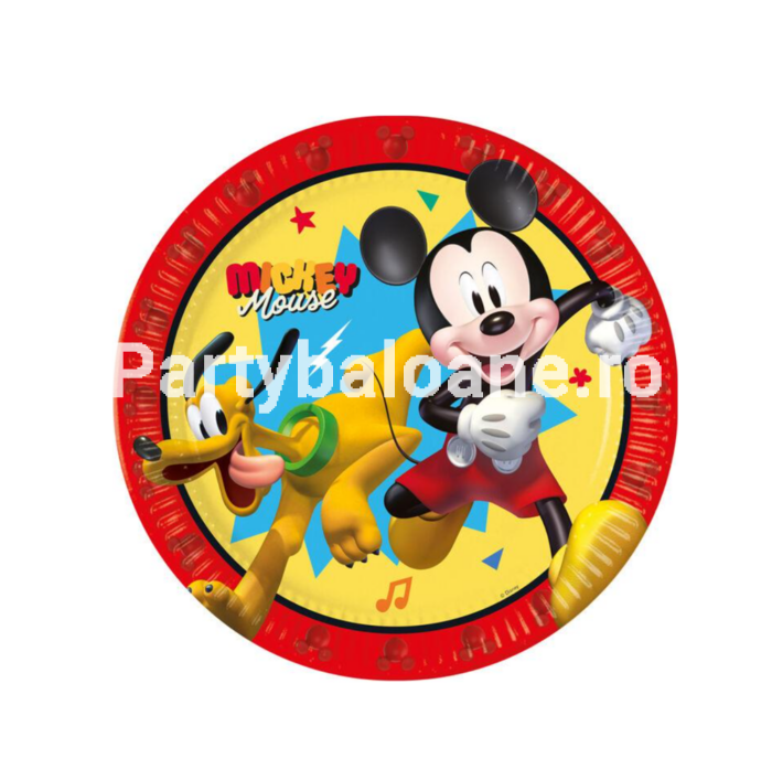 Farfurii Party Mickey Jump Fun (Set 8 buc) - Decor Masă 23cm Disney Set 8 farfurii party din carton cu imprimeu Mickey Jump Fun dimensiune 23 cm pentru aniversari copii și petreceri Disney.