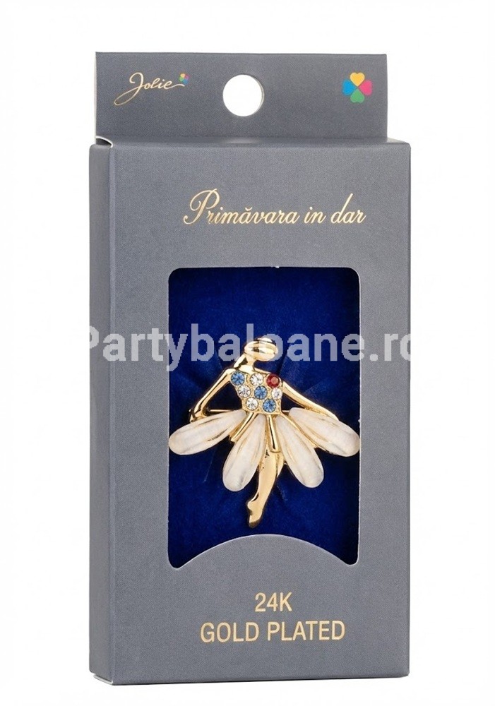 Mărțișor Broșă Balerină Aur 24K - Cadou Premium Jolie
