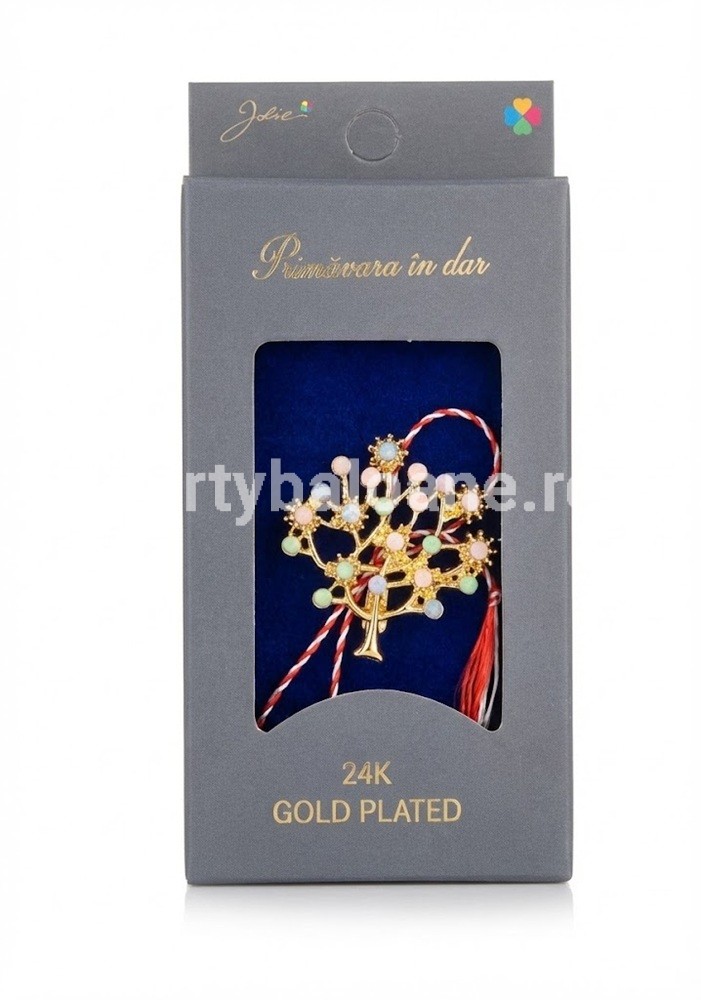 Mărțișor Broșă Copacul Vieții Aur 24K - Cadou Simbol Premium