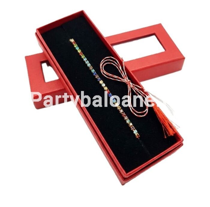 Mărțișor Premium Brățară Strasuri Multicolore – Cadou Elegant (Cutie Inclusă)