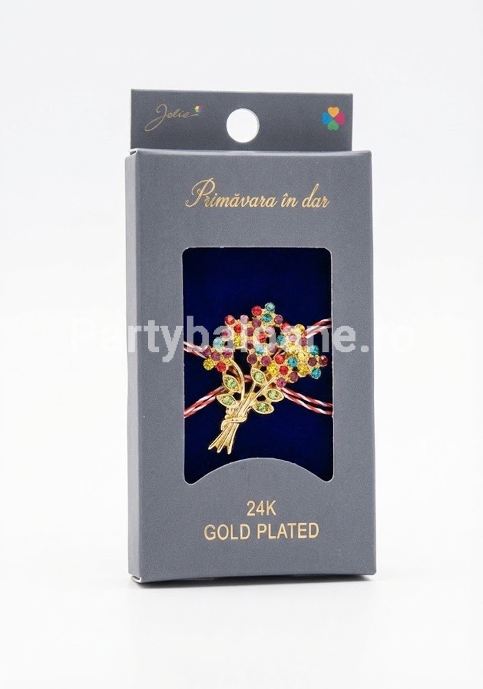 Mărțișor Broșă Floare Aur 24K - Cadou Elegant în Cutie Premium