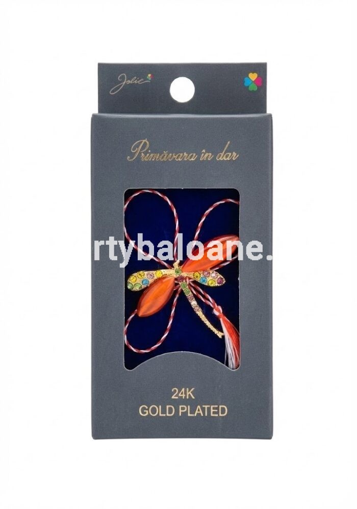 Mărțișor Broșă Libelulă Aur 24K - Cadou Elegant de 1 Martie