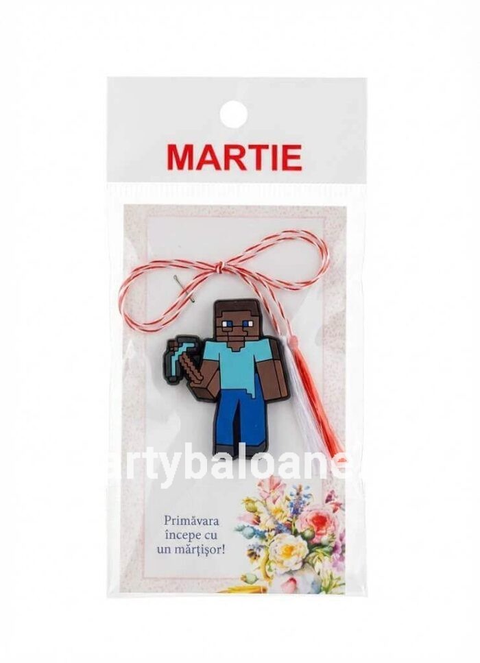 Mărțișor 2 în 1 Accesoriu Jibbitz pentru PapuciSandale, Model Personaj Minecraft Steve